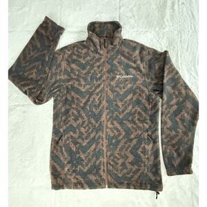 Columbia Unisex Full Zip Fleece Jacket Gravel Galicut Green Size Small